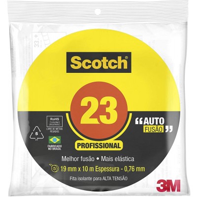 Fita Isolante Autofusão Preta 69KV 19mmx10m Scotch 3M