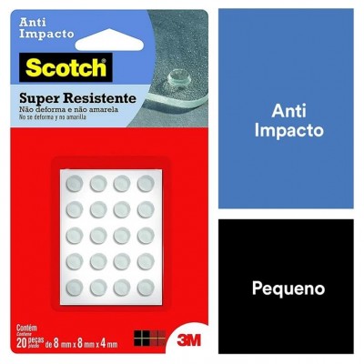 Protetor Silicone Anti-Impacto Redondo Pequeno 8mm 20 Peças 3M Scotch