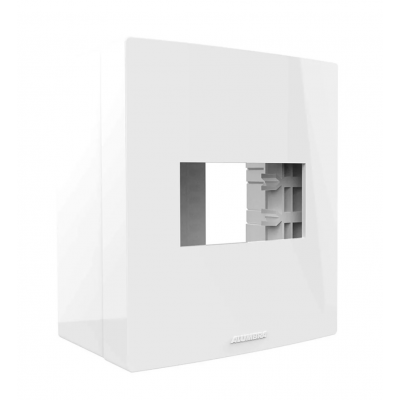 Caixa e Placa Sobrepor 01 Módulo Branco 85115 Inova Pro Fácil Alumbra