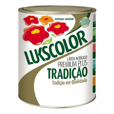 Látex Acrílico Premium Plus Tradição Branco Fosco 0,9L Lukscolor