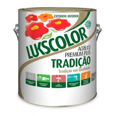 Látex Acrílico Premium Plus Tradição Branco Fosco 3,6L Lukscolor