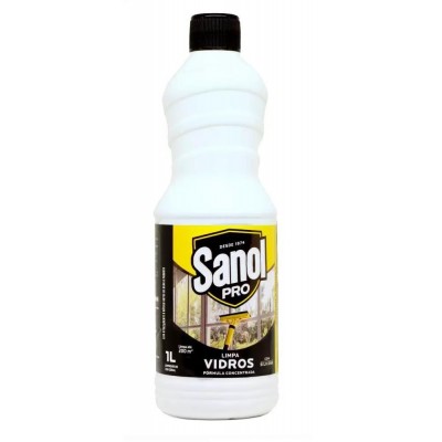 Limpa Vidros Profissional c/ Detergente Concentrado 1L Sanol Pró