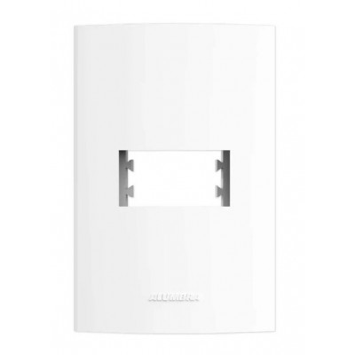 Placa 4x2 c/ Suporte 1 Posto Horizontal Branco Inova Pro Alumbra
