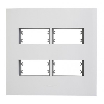 Placa 4x4 c/ Suporte 2 + 2 Postos Separados Branco Inova Pro Alumbra