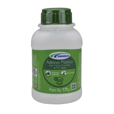 Cola para PVC Incolor Frasco 175g com Pincel Aplicador Amanco