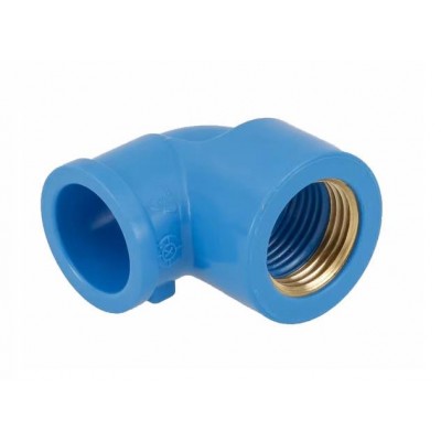 Joelho 90ø c/ Bucha PVC Azul Roscável e Soldável 1/2" 20mm Amanco
