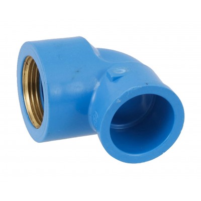 Joelho 90ø c/ Bucha PVC Azul Roscável e Soldável 3/4" 25mm Amanco