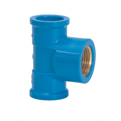Tê Azul Soldável Bucha Latão 20mm x 1/2" Amanco