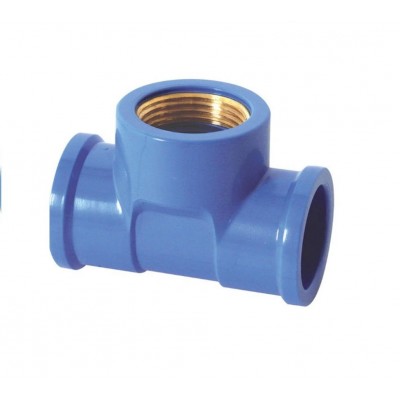 Tê Azul Soldável Bucha Latão 25mm x 3/4" Amanco