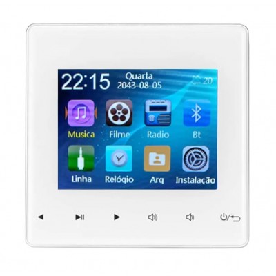 NOVO Amplificador Parede 40W RMS c/ Tela LCD Bluetooth APBT AMCP