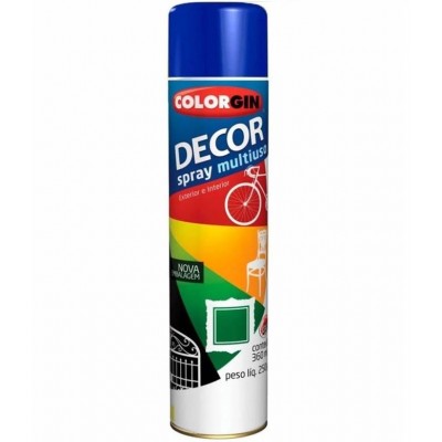 Tinta Spray Decor Multiuso Azul Colonial Brilhante 360ml Colorgin