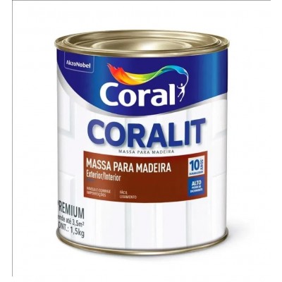 Massa para Madeira Branca 1,5kg Coralit Coral