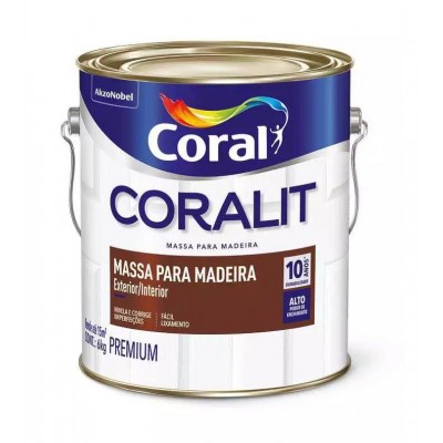 Massa para Madeira Branca 6kg Coralit Coral