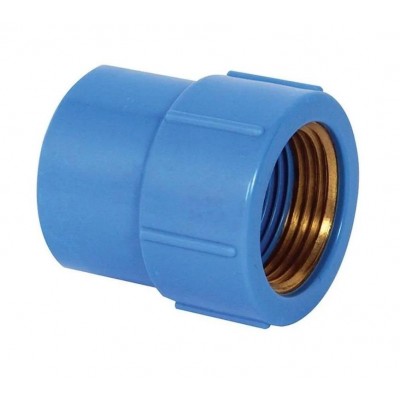Luva Soldável Bucha Latão Azul PVC 20mm X 1/2" Amanco