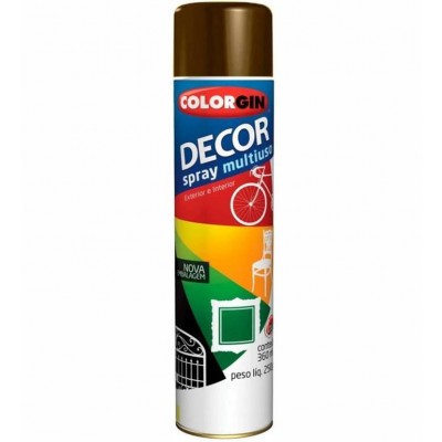 Tinta Spray Decor Multiuso Marrom Café Brilhante 360ml Colorgin
