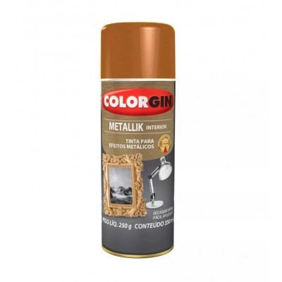 Tinta Spray Metálica Metallik Interior Cobre 350ml Colorgin