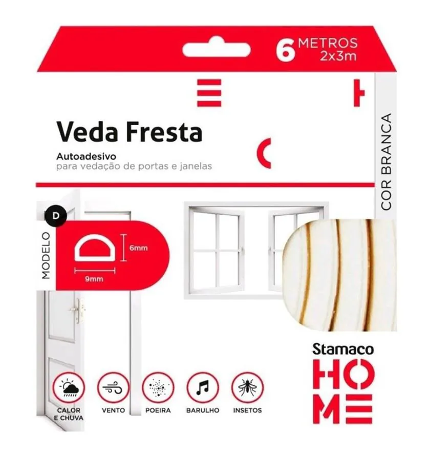 Veda Fresta Adesivo Modelo D Branco 6m Stamaco Home