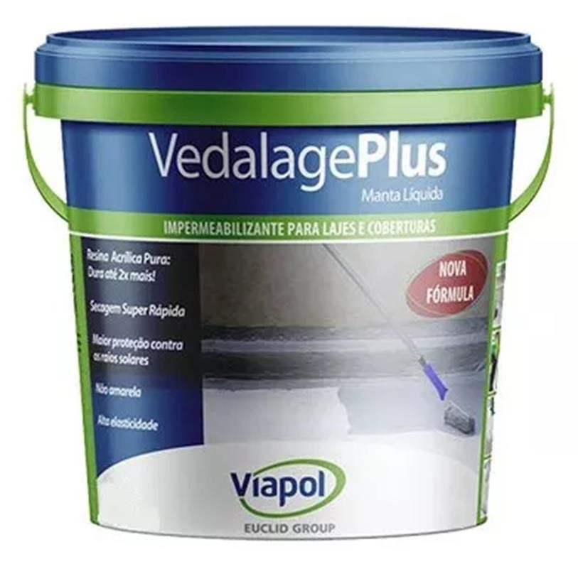 Manta Líquida Premium Concreto p/ Lajes Vedalage Plus 4kg Viapol