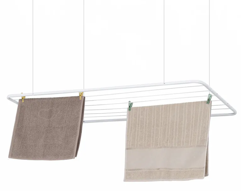 Varal de Teto em Aço Branco 120cm x 56cm 7092 Maxeb