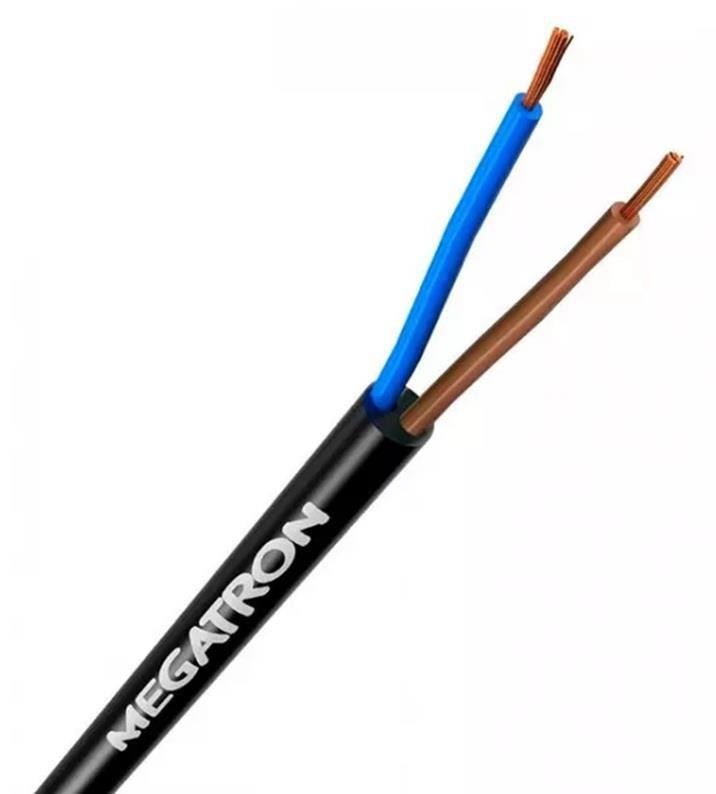 Fio Cabo PP Flexível Redondo 2x1,0mm2 500V por Metro Megatron