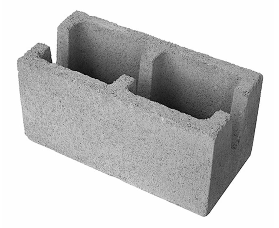 Bloco Canaleta Cimento / Concreto Estrutural 19 x 19 x 39cm 4,5Mpa