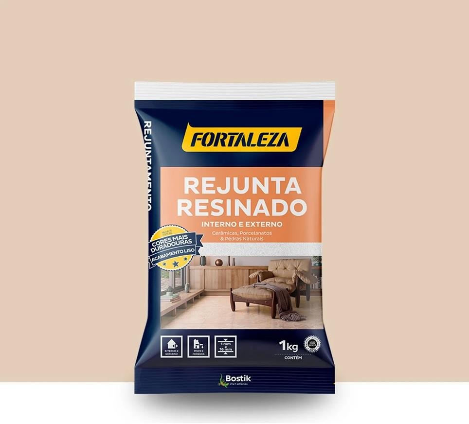 Rejunte Resinado Cerâmico e Porcelanato Marfim 1kg Fortaleza