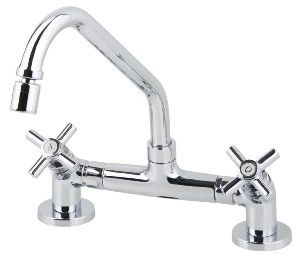 Torneira Misturador p/ Cozinha Mesa Cromada 1/4 Volta C-64 Rieti