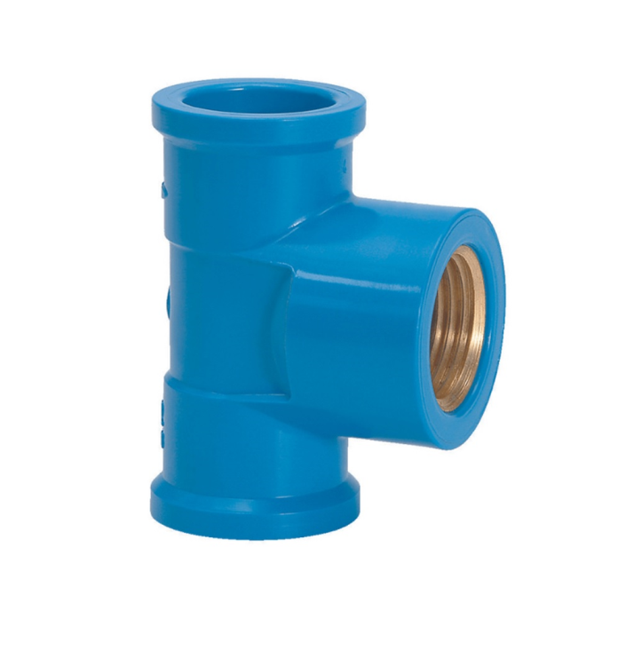 Tê Azul Soldável Bucha Redução Latão 25mm x 1/2" Amanco