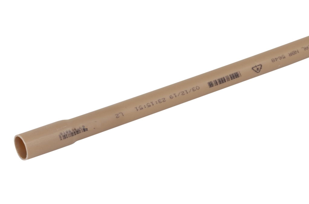 Cano Tubo PVC Soldável Marrom P/ Água Fria 1/2" 20mm C/ 6m Amanco