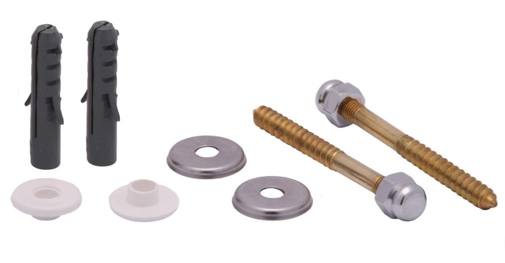 Kit Parafusos p/ Fixação Vaso e Bidê Bucha 10mm Super Luxo Rieti
