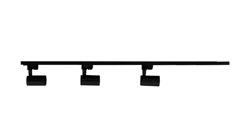 Kit Trilho Eletrificado 1m c/ 03 Spots LED 10W 3000K Bivolt Preto Ourolux