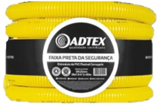 Conduíte Corrugado Flexível Amarelo Antichama 25mm x 3/4" 5m Adtex