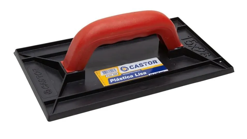 Desempenadeira de Plástico PVC Lisa 15X26cm Castor