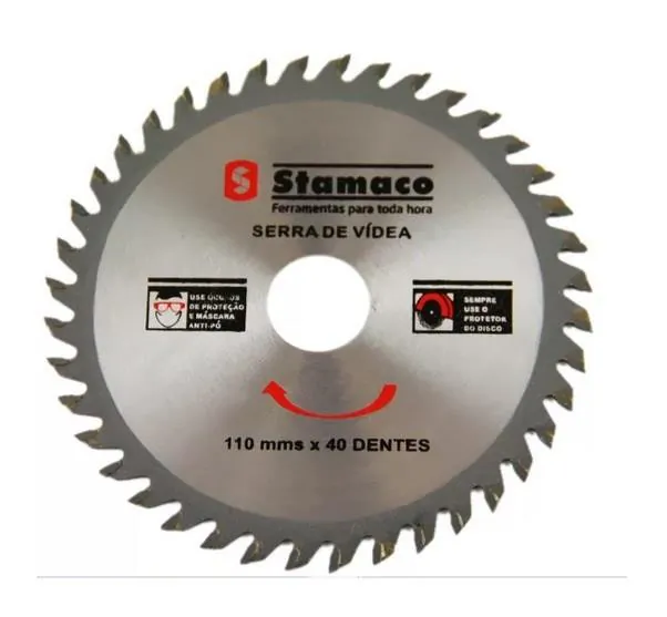 Disco de Serra Vídea p/ Madeira  4 3/8" 110mm 40 Dentes Stamaco