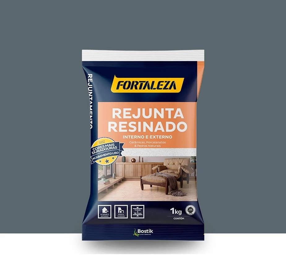 Rejunte Resinado Cerâmico e Porcelanato Platina 1kg Fortaleza