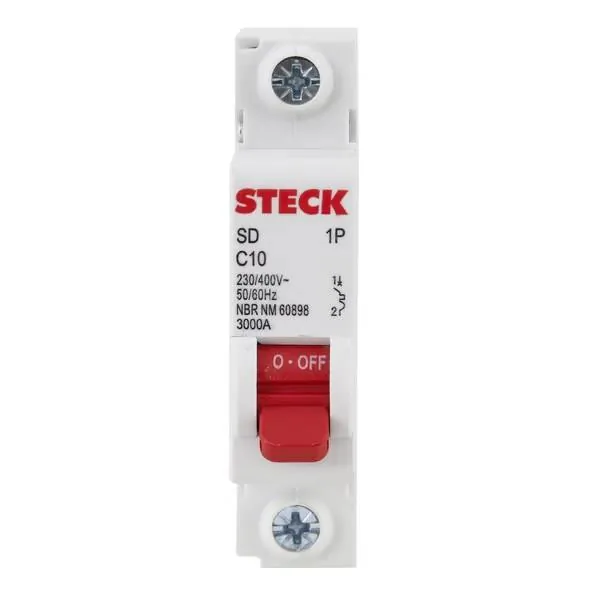 Disjuntor Unipolar DIN Curva C 10A Steck