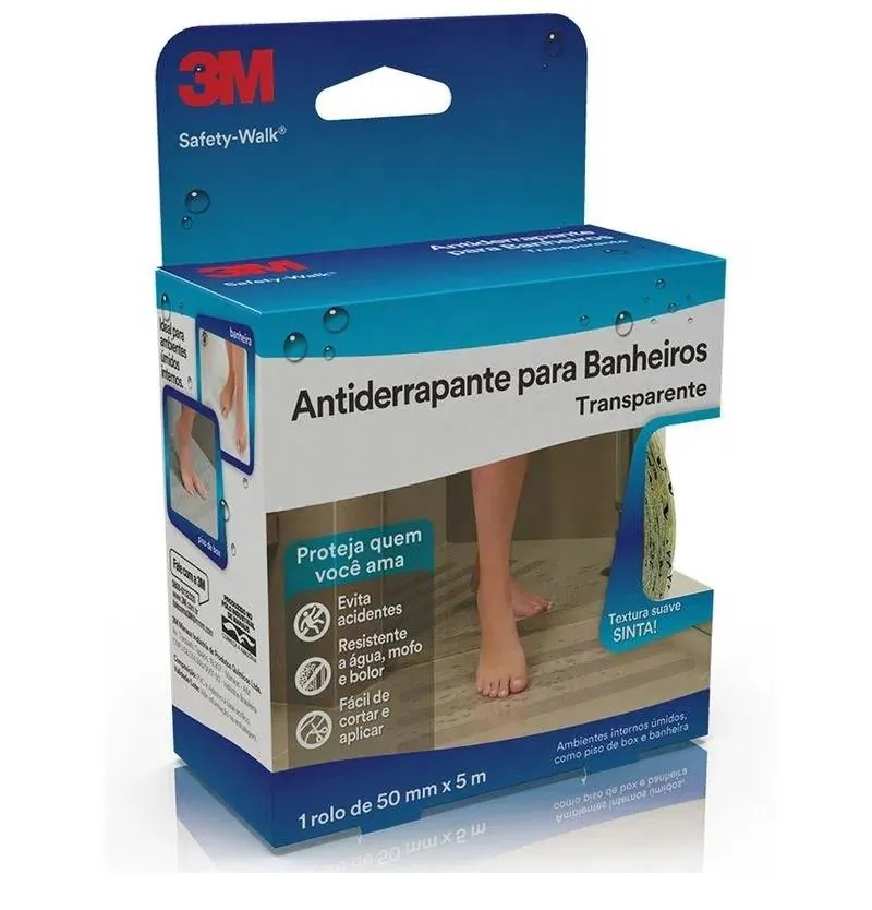 Fita Antiderrapante Transparente Banheiro 50mmx5m Safety Walk 3M