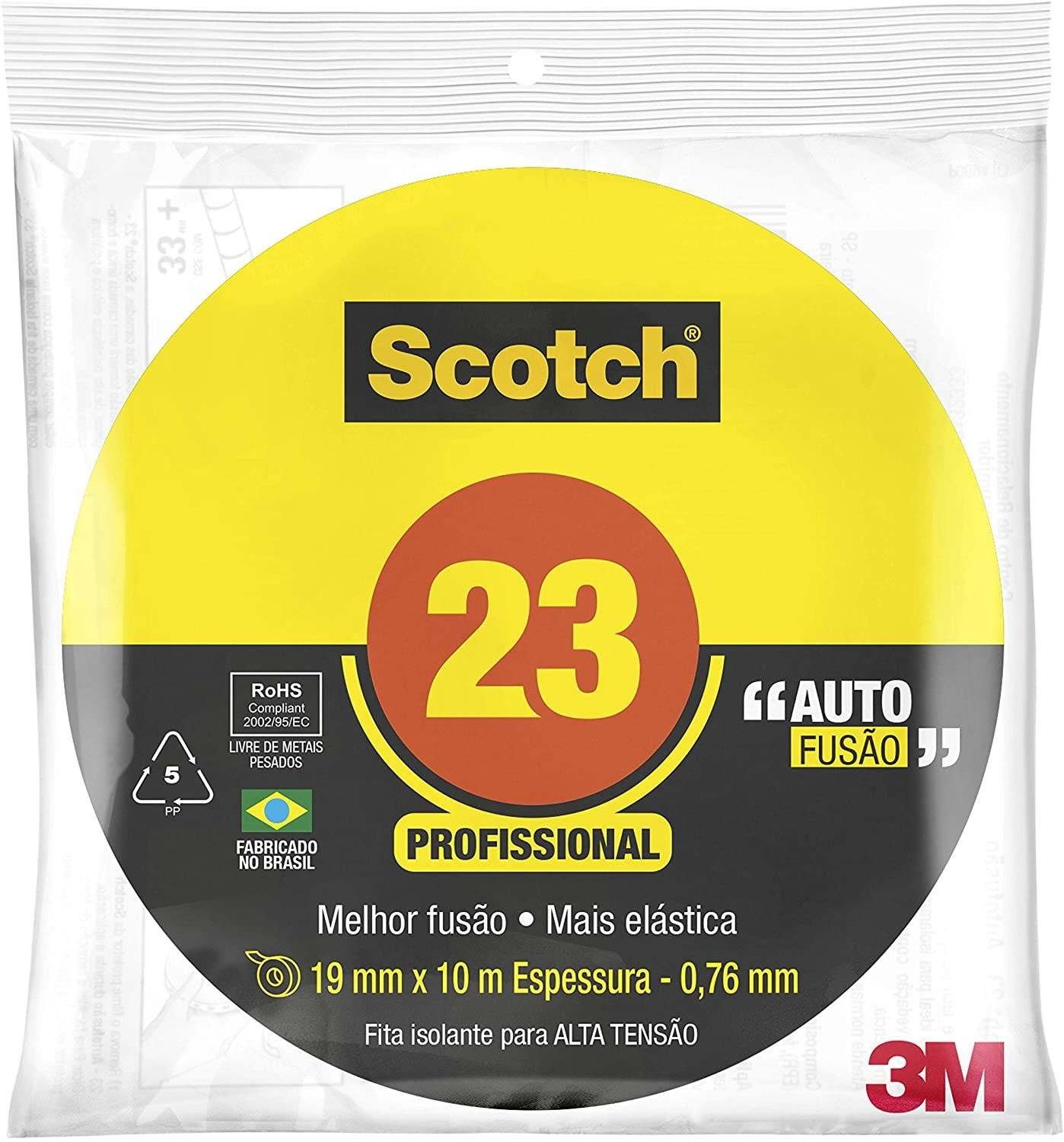 Fita Isolante Autofusão Preta 69KV 19mmx10m Scotch 3M
