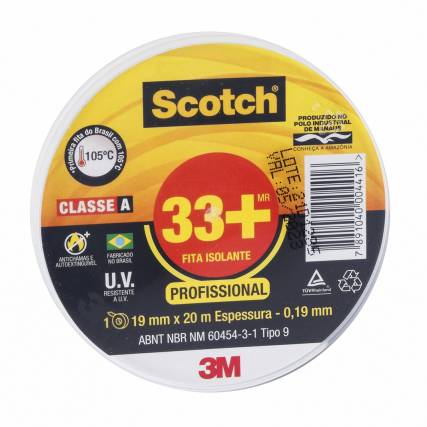 Fita Isolante Profissional 33+ 19mm x 20m 3M Scotch