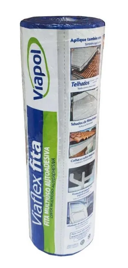 Fita Impermeabilizante Multiuso Alumínio Viaflex 45cm x 10m 1mm Viapol