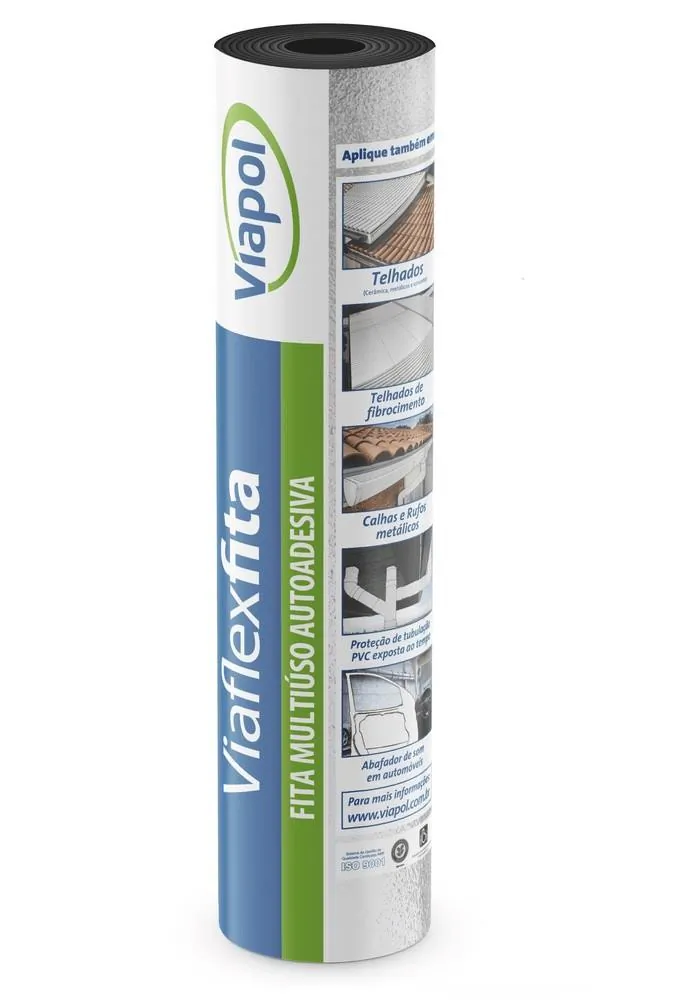 Fita Impermeabilizante Multiuso Alumínio Viaflex 94cm x 10m 1mm Viapol