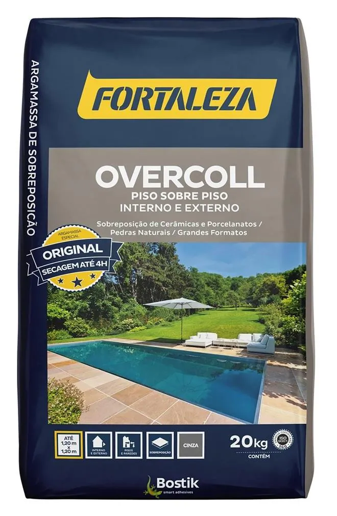 Argamassa Piso sobre Piso 20 em 1 AC2 Cinza 20kg Overcoll Fortaleza