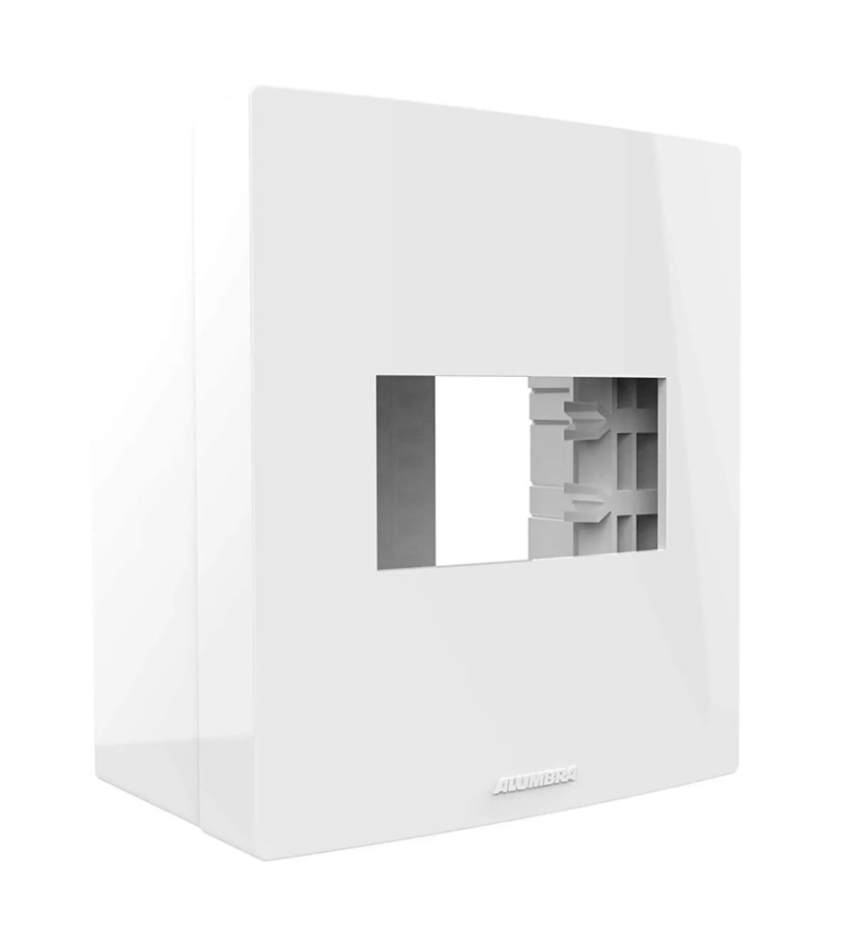 Caixa e Placa Sobrepor 01 Módulo Branco 85115 Inova Pro Fácil Alumbra
