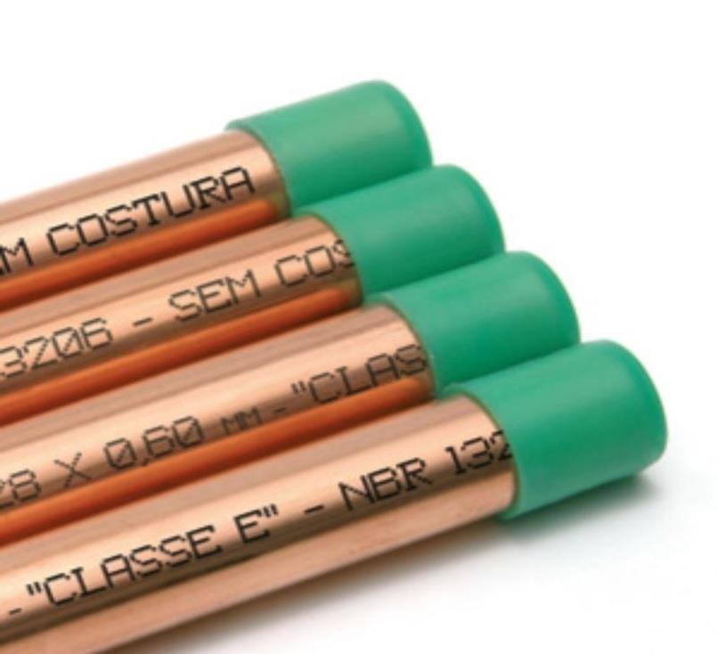 Tubo Cobre Classe E p/ Água 22mm 3/4" 1m Eluma