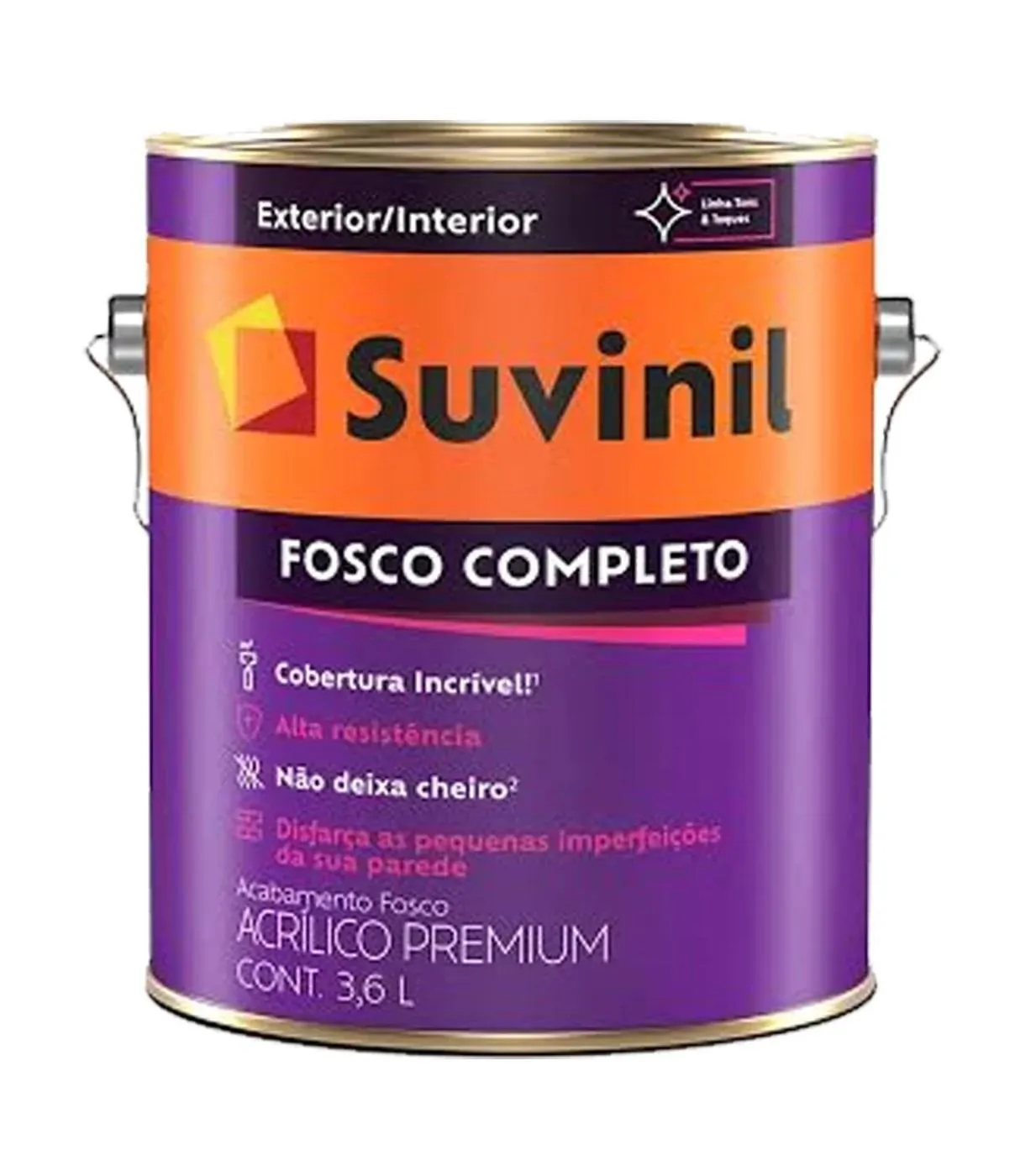 Tinta Acrílica Fosco Completo Premium Branco Neve Fosco 3,6L Suvinil