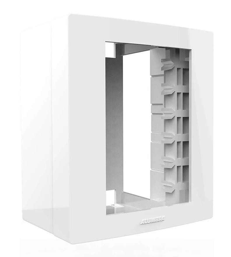 Caixa e Placa Sobrepor 03 Módulos Branco 85117 Inova Pro Fácil Alumbra
