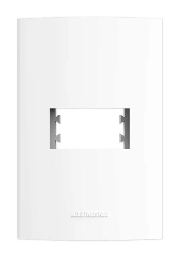 Placa 4x2 c/ Suporte 1 Posto Horizontal Branco Inova Pro Alumbra