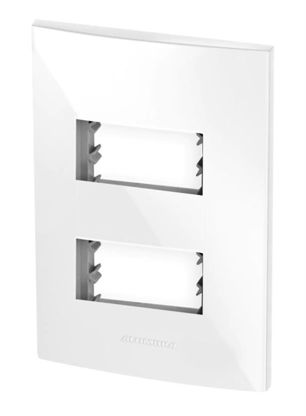 Placa 4x2 c/ Suporte 2 Postos Separados Branco 85001 Inova Pro Alumbra