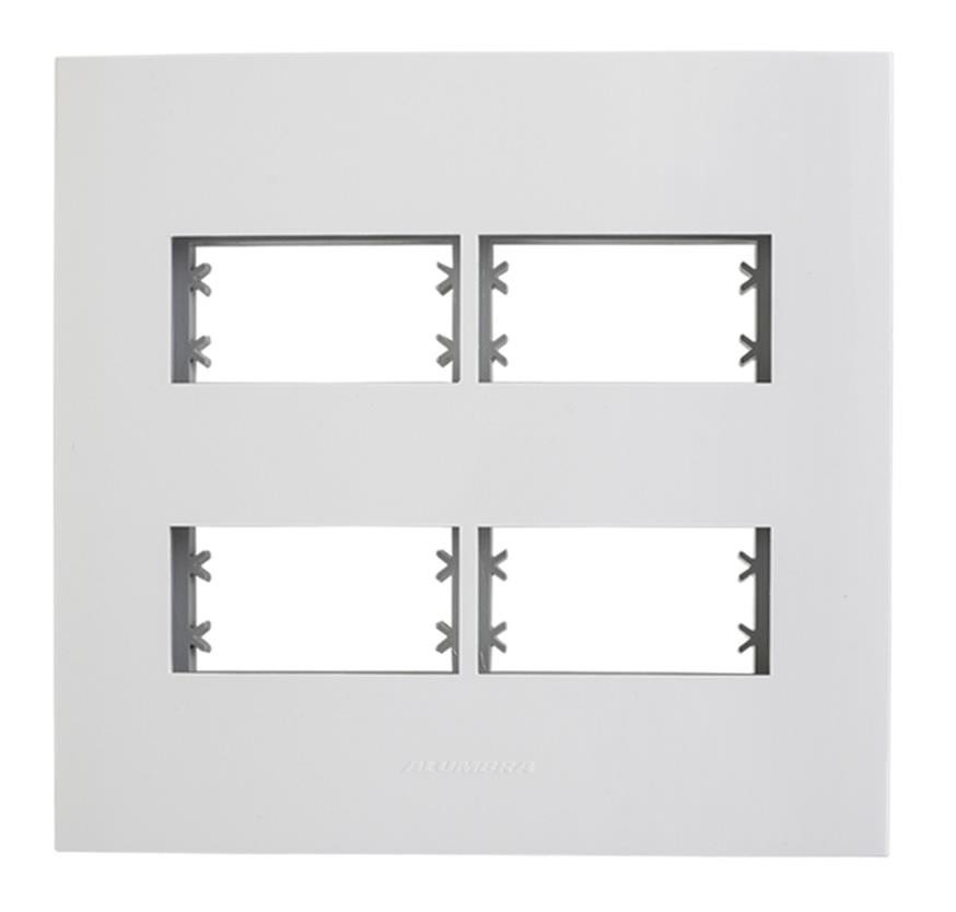 Placa 4x4 c/ Suporte 2 + 2 Postos Separados Branco Inova Pro Alumbra