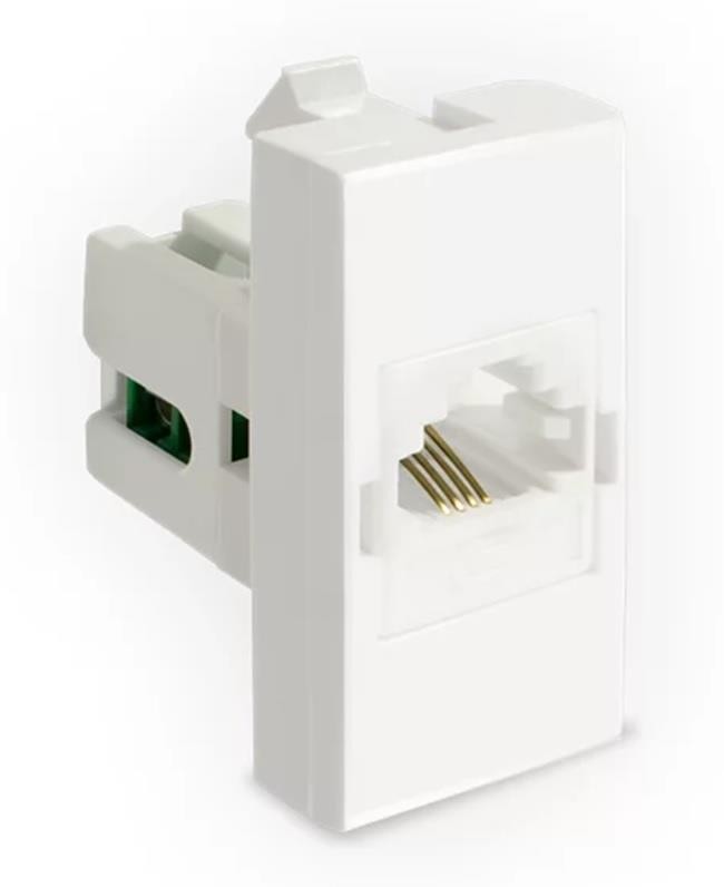 Módulo Tomada Telefone RJ11 4 fios Branco 85023 Inova Pro Alumbra